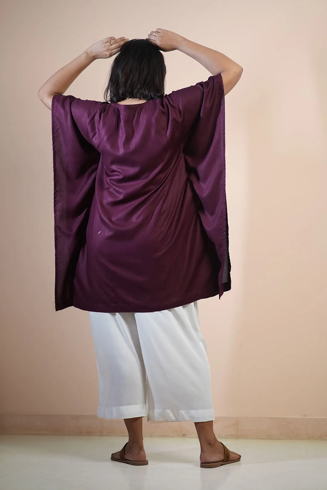 Wine Rayon KaftanKurta - VinoTinto