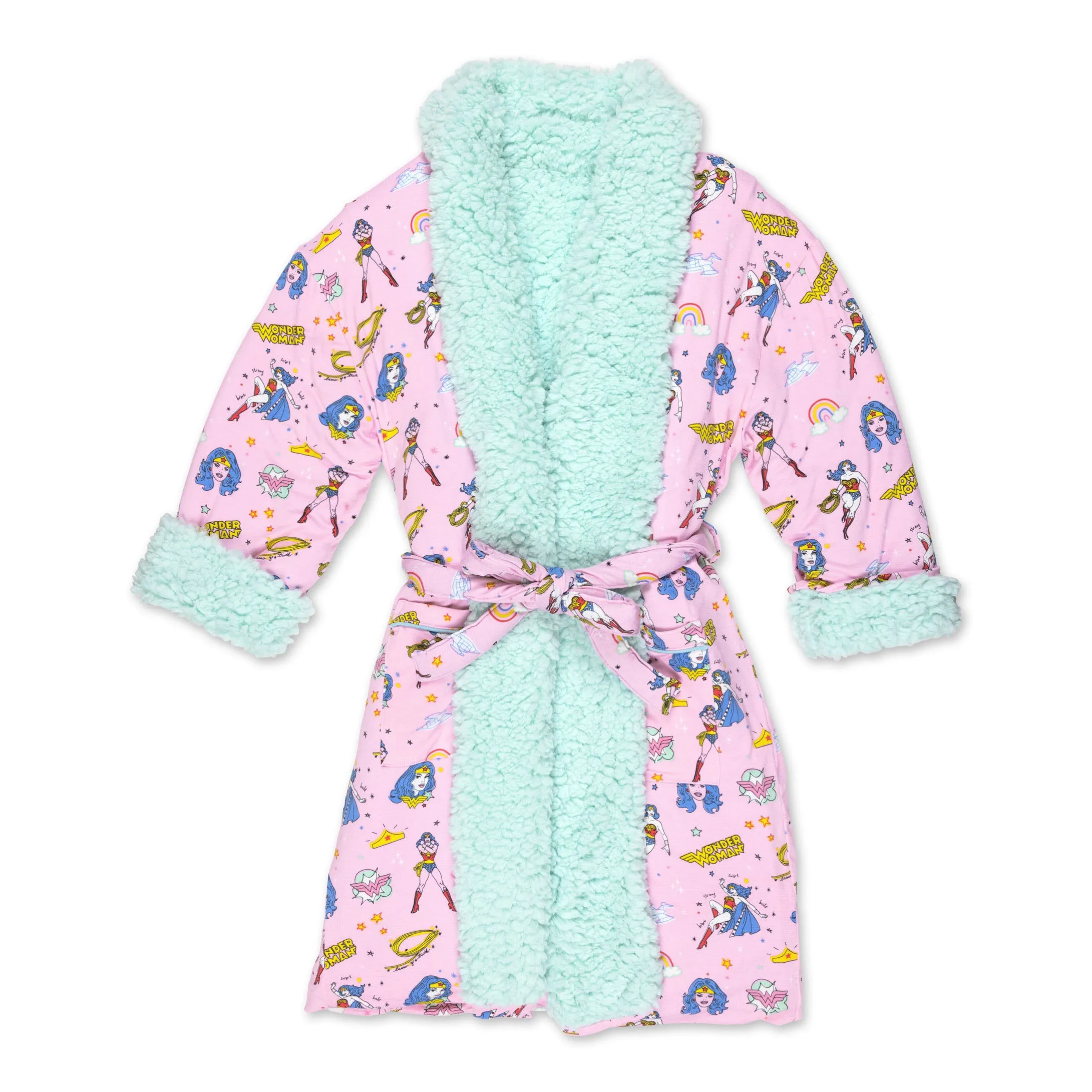 Wonder Woman Bamboo Kids Sherpa Robe